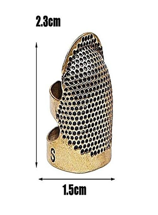 Moira Pack of 2 Adjustable Brass Finger Protector Thimble for Sewing Embroidery Needlework (Small) - Image 3